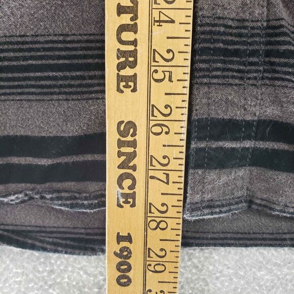 Converse One Star Chamois Shirt Mens Medium Black Grey Striped Streetwear - Picture 5 of 6